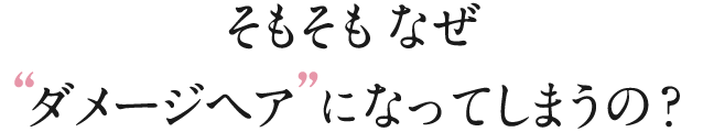 そもそもなぜダメージヘア になってしまうの？